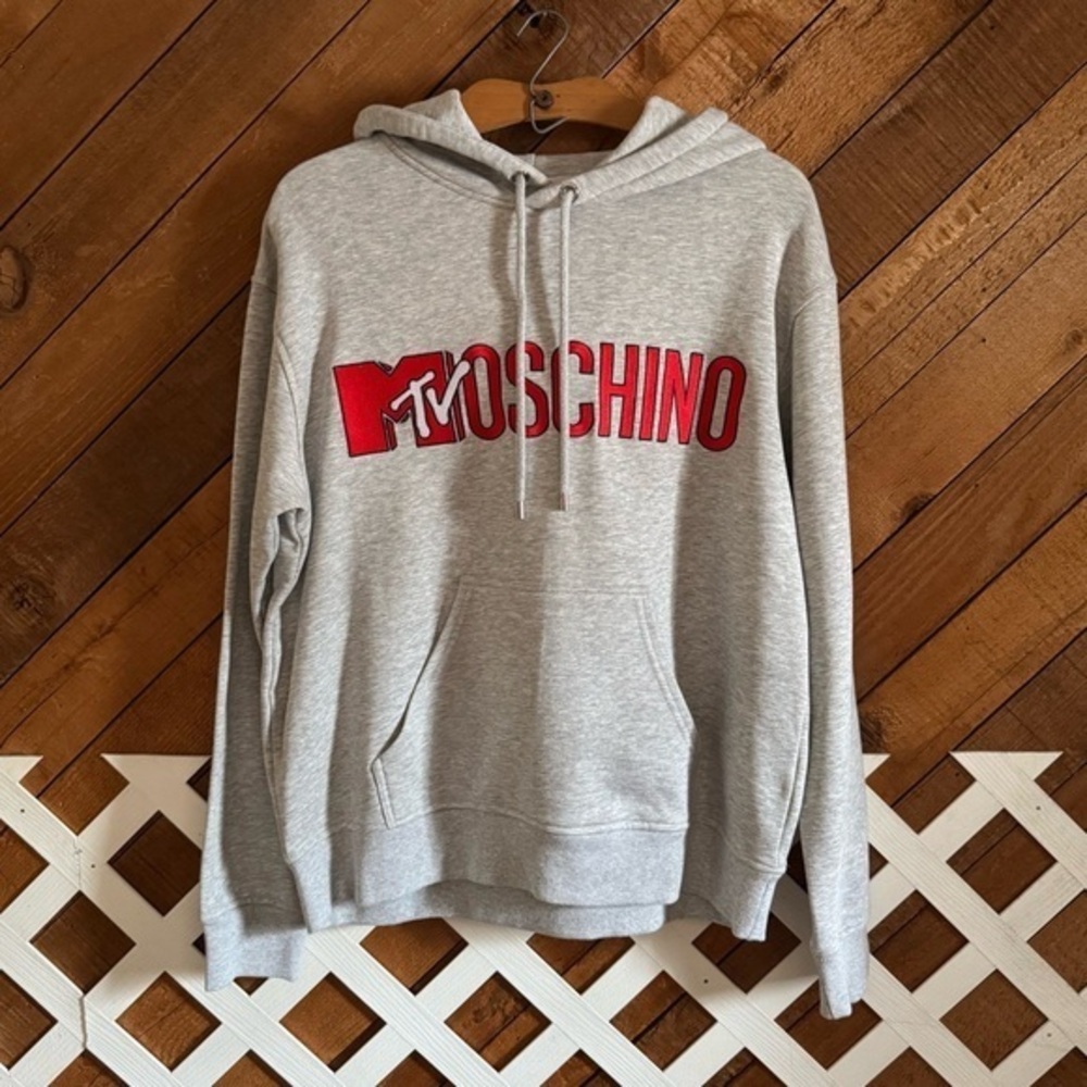 H&M x Moschino MTV gray hoodie size Medium